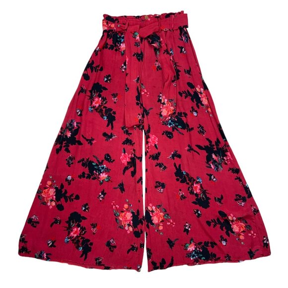 Free People FP One Aloha Wide Leg Pant S Red Floral - Picture 12 of 12
